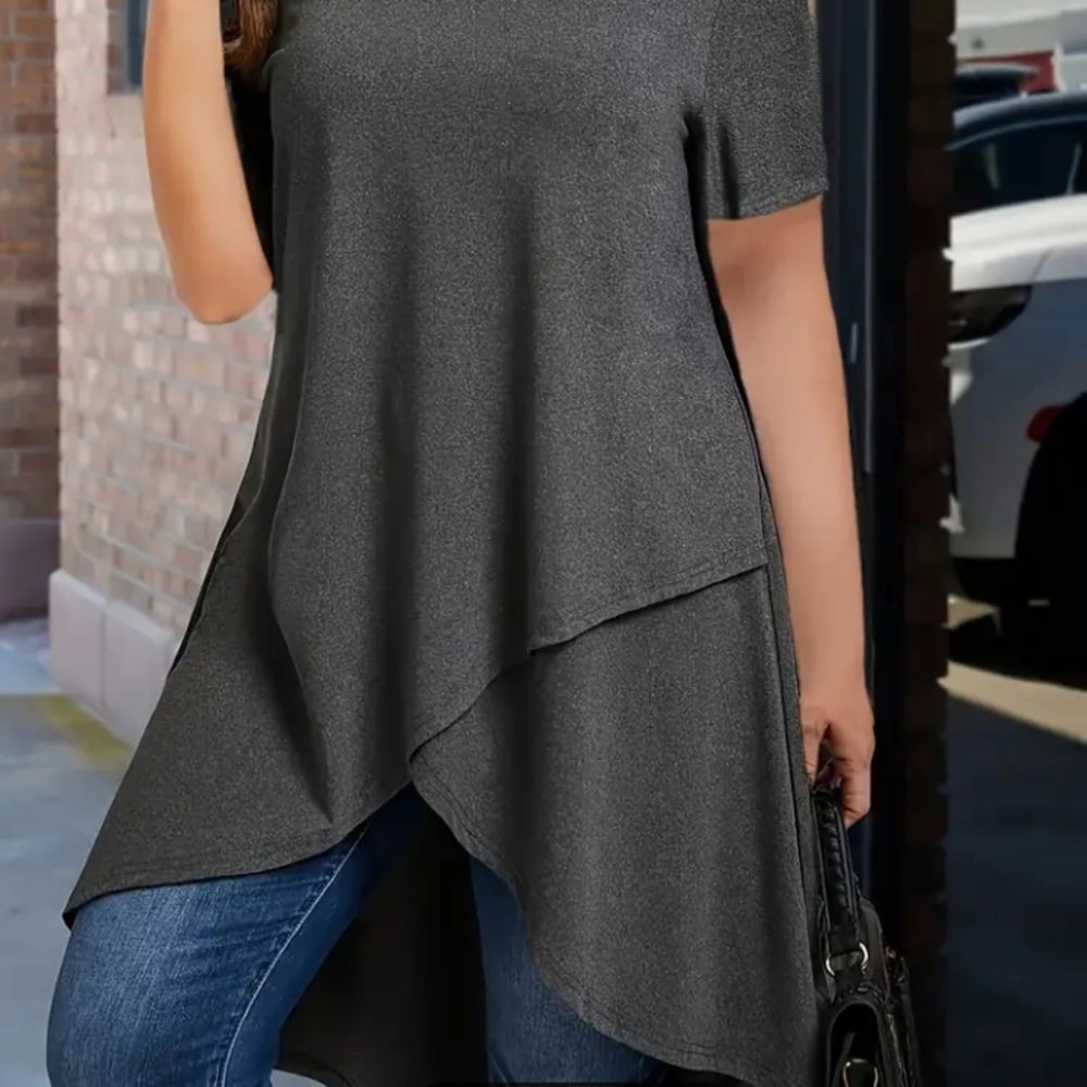 Elegant Gray Women's Top